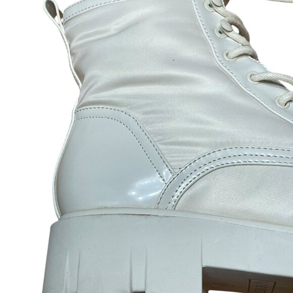 Nine West Womens White Chunky Lace-Up Combat Boots Size 9M - Picture 14 of 15